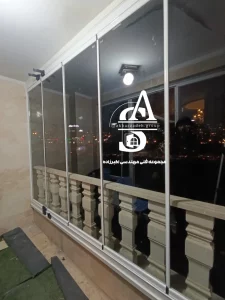 نمونه اجرا شیشه بالکن ریلی تاشو