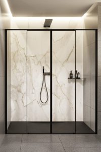 کابین دوش شیشه ای حمام مدل کشویی