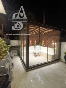 نصب شیشه برای آلاچیق
