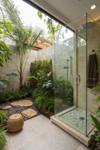 کابین دوش شیشه ای باغی