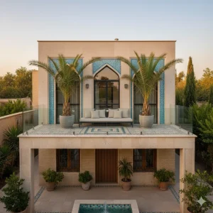 راهحل مدرن برای ارتقاء نمای بالکن ساختمان یک طبقه