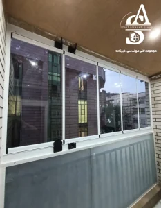 شیشه بالکن ریلی و کرکره ای