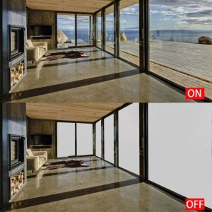 نمای شیشه مات شونده برقی در تراس لوکس